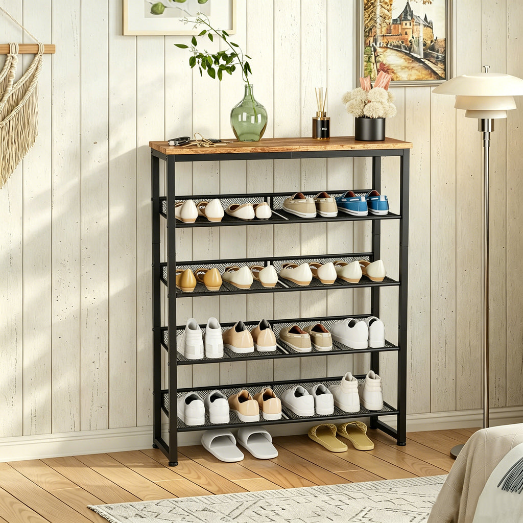 Industrial Shoe Rack - Adjustable 5-Layer Storage Solution