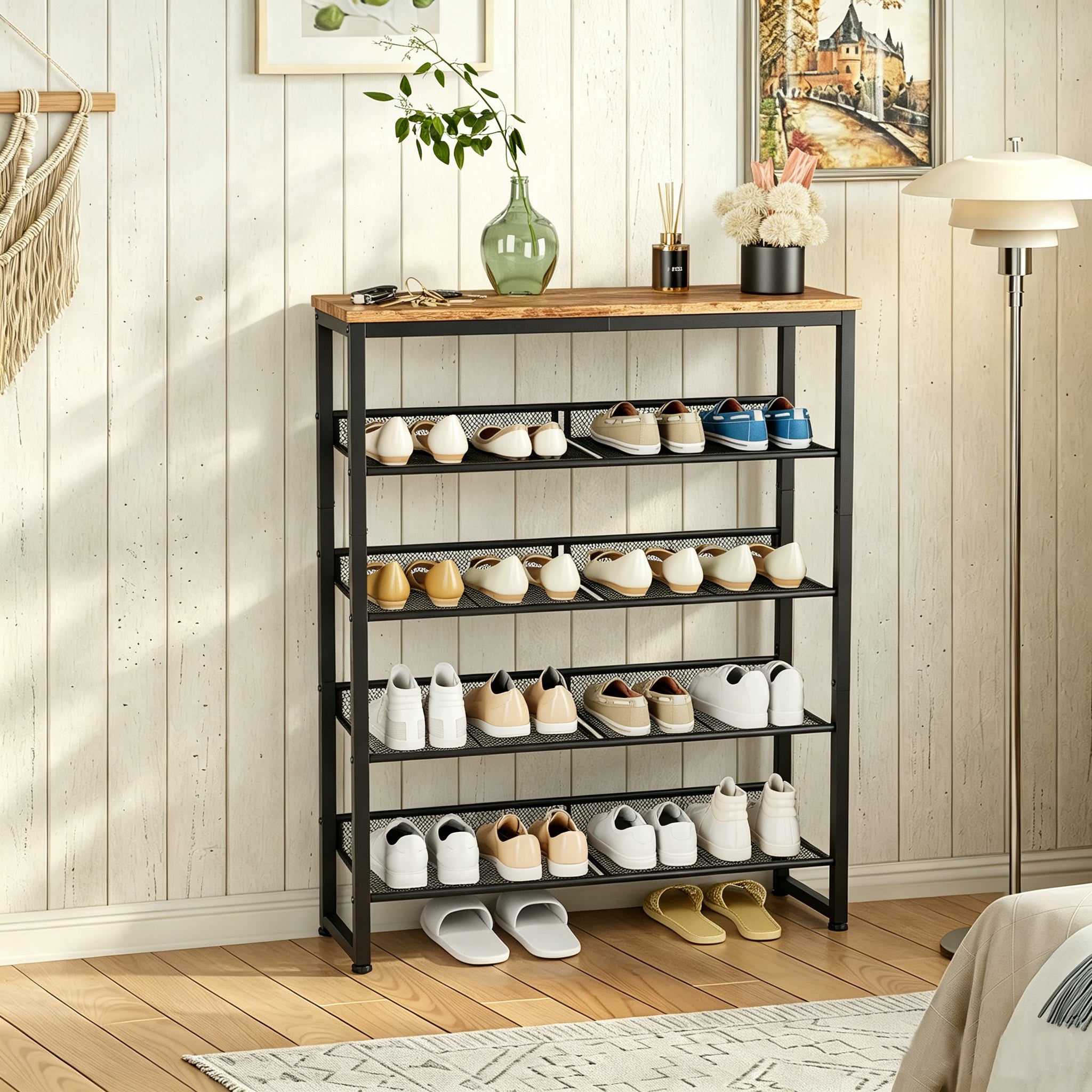 Industrial Shoe Rack - Adjustable 5-Layer Storage Solution