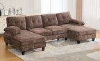 U-Shaped Sectional Sofa 103.5" Chenille Fabric Couch