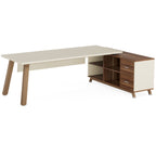 78.7" L-Shaped Executive Desk with 55" File Cabinet