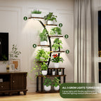 9-Tier Indoor Plant Stand with Grow Lights