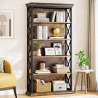 70.8" 6-Tier Industrial Bookcase