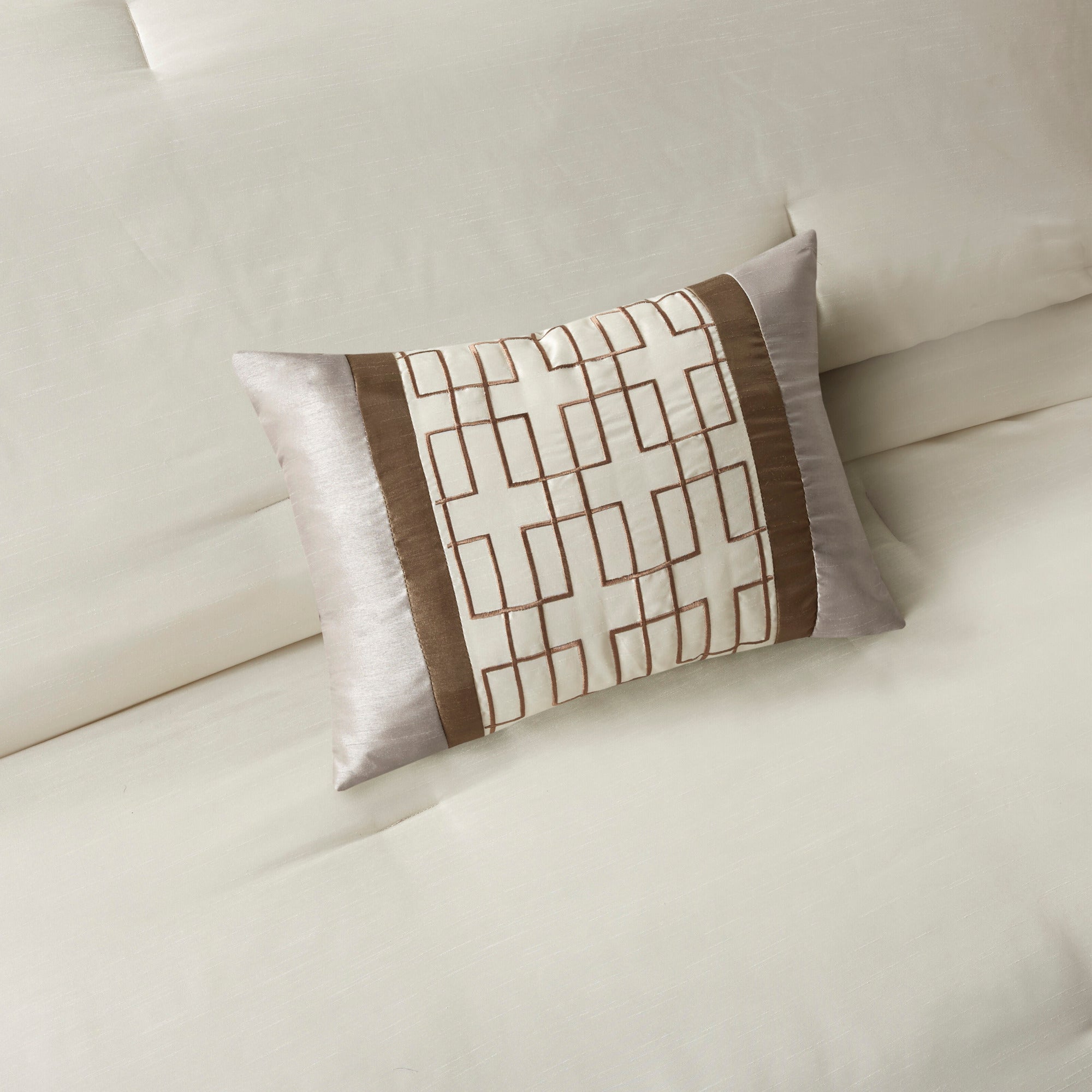 7 Piece Comforter Set - Taupe/Brown King