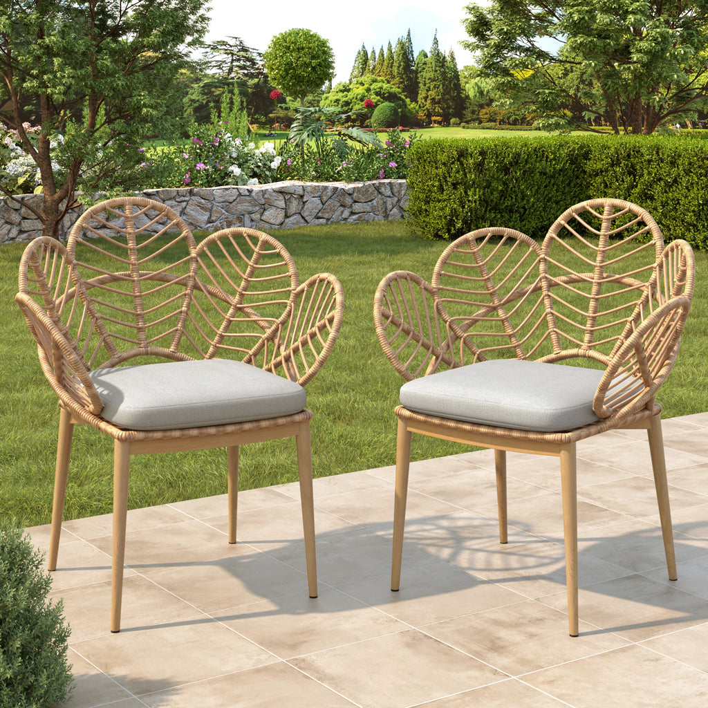Kirk Outdoor Wicker Peacock Shape Papasan Style Chair