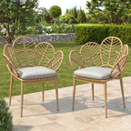 Kirk Outdoor Wicker Peacock Shape Papasan Style Chair