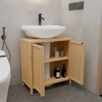 Natural Bamboo Large Capacity Basin Cabinet