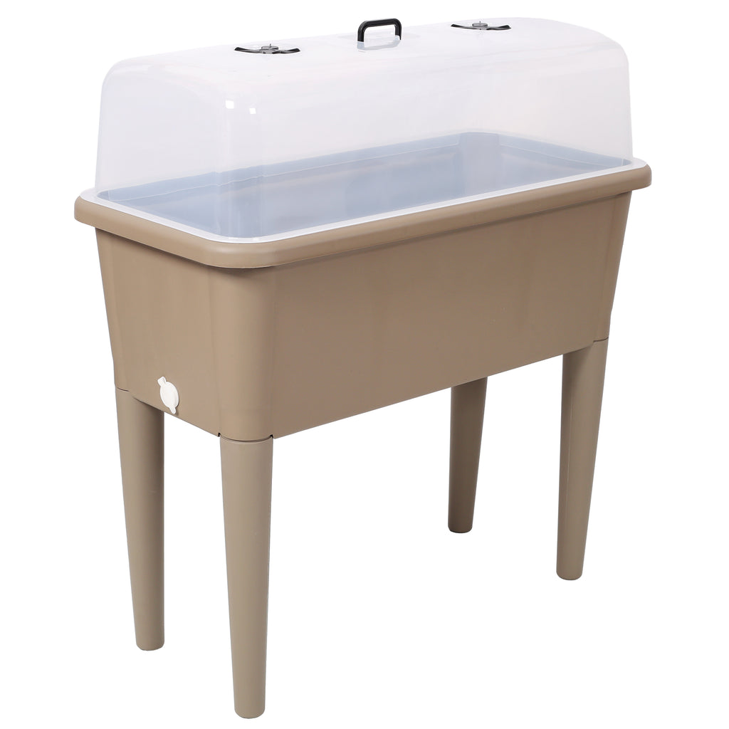 2-Piece Raised Garden Bed with Ventilated Greenhouse Lid