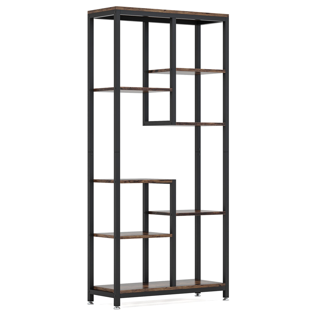 69.2" 6-Tier Rustic Brown Industrial Etagere Bookcase