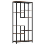 69.2" 6-Tier Rustic Brown Industrial Etagere Bookcase