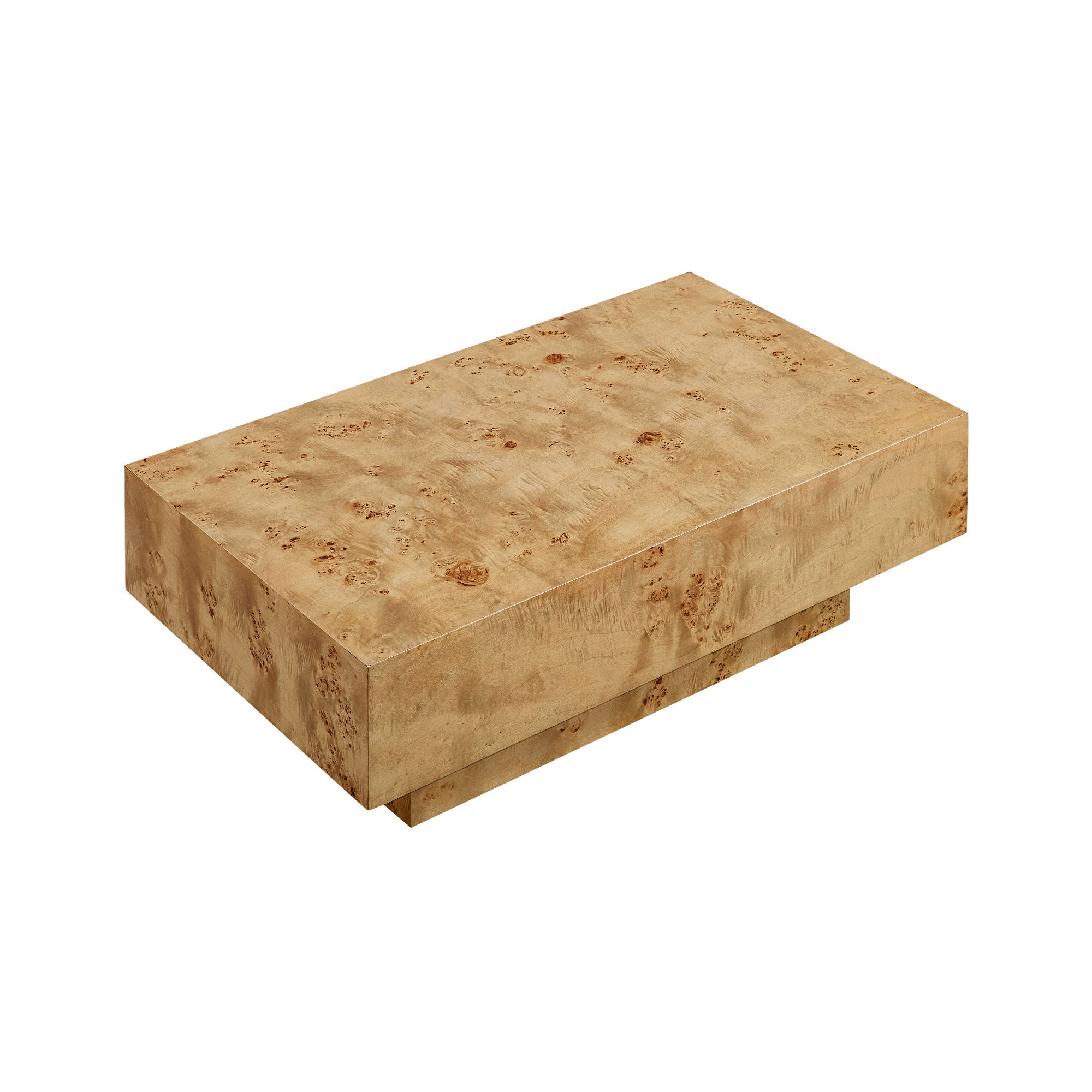 43.31 Inch Burl Wood Veneer Coffee Table