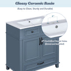 30'' Bathroom Vanity with Ceramic Sink and Soft Closing Doors