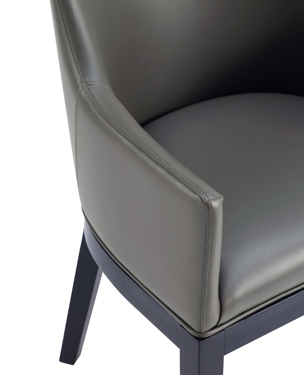Gansevoort Wood Vegan Leather Armchair in Graphite