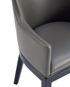 Gansevoort Wood Vegan Leather Armchair in Graphite