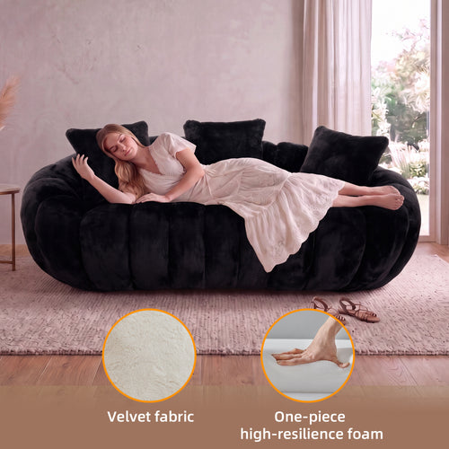 Floral-Shaped Ultra-Soft Faux Fur Sofa