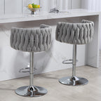 360° Fabric Cover Swivel Bar Stools Set of 2