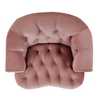 La Rosa Victorian Tufted Upholstered Accent Chair, Ash Rose