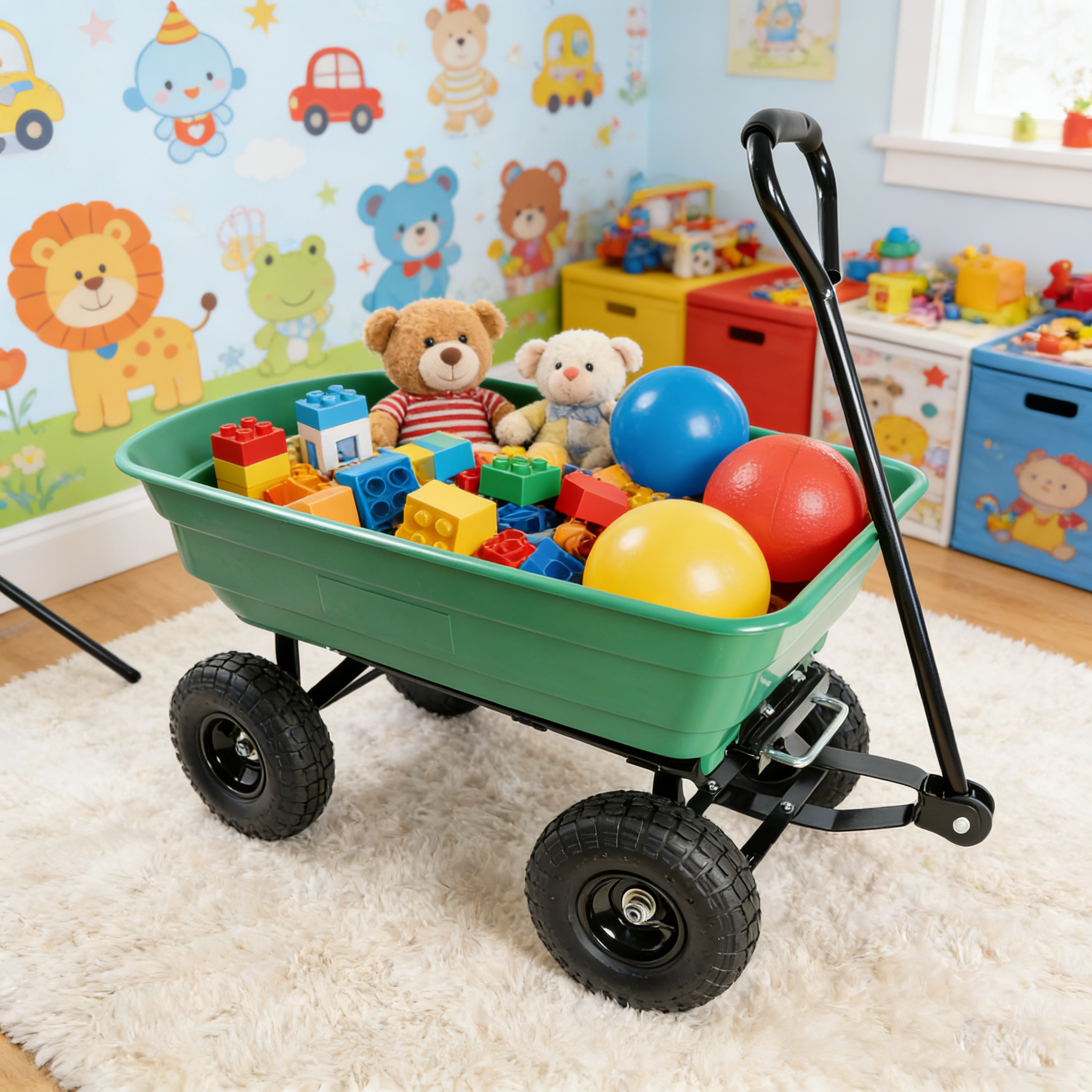 Folding Car Poly Garden Dump Truck with Steel Frame