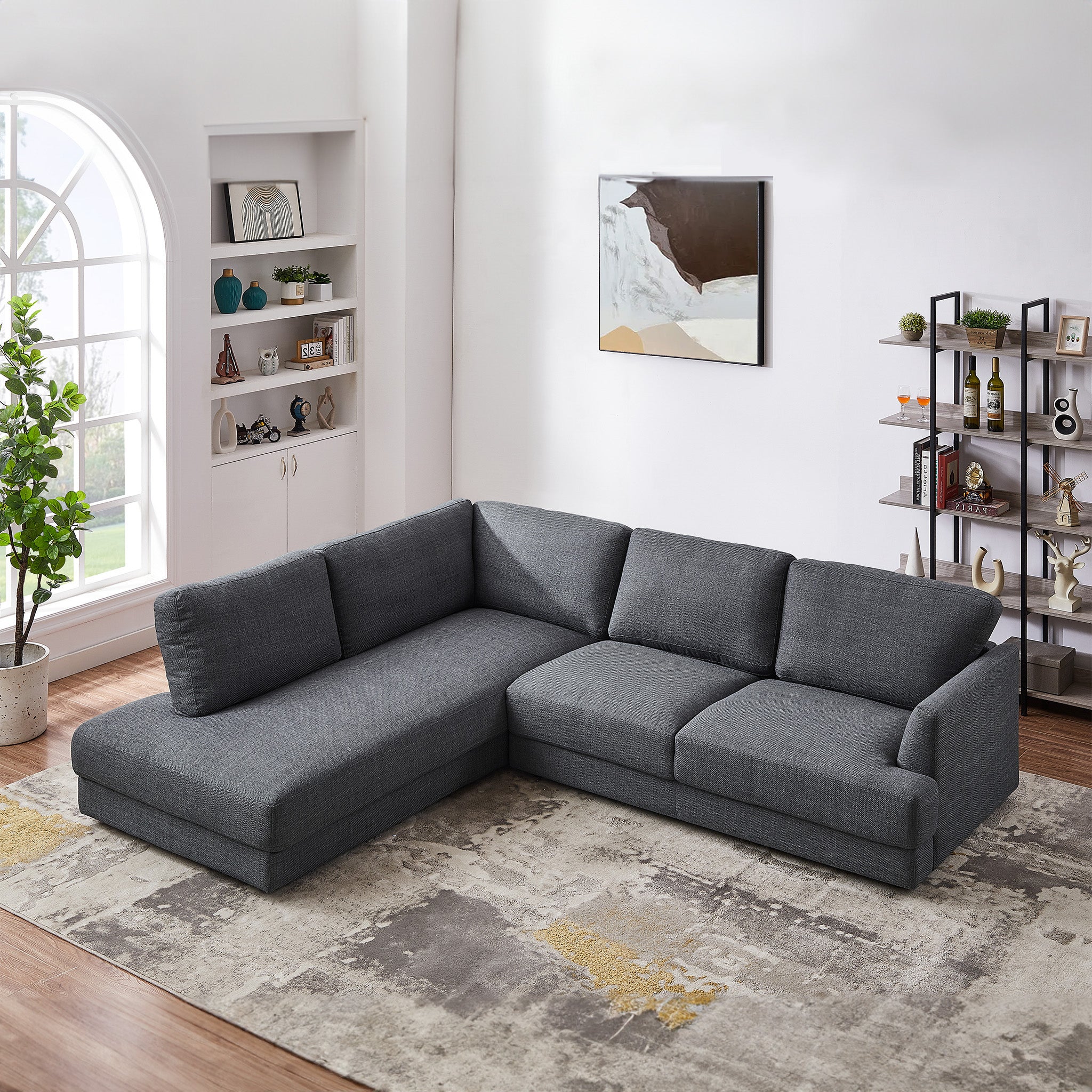 Glander Pillow Back Linen Sectional
