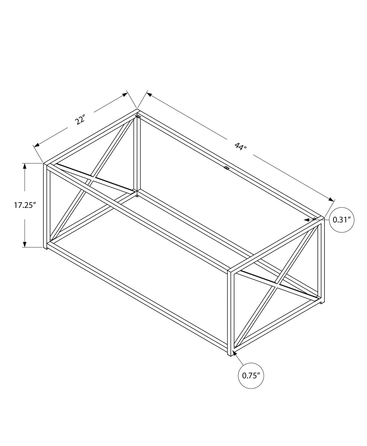 Rectangular Clear Glass Coffee Table