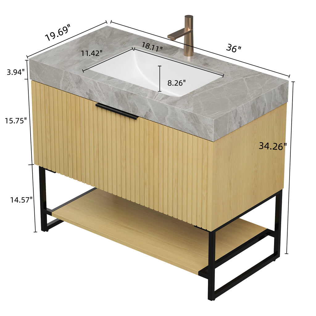 YOLAN 36" Bathroom Vanity & Sink