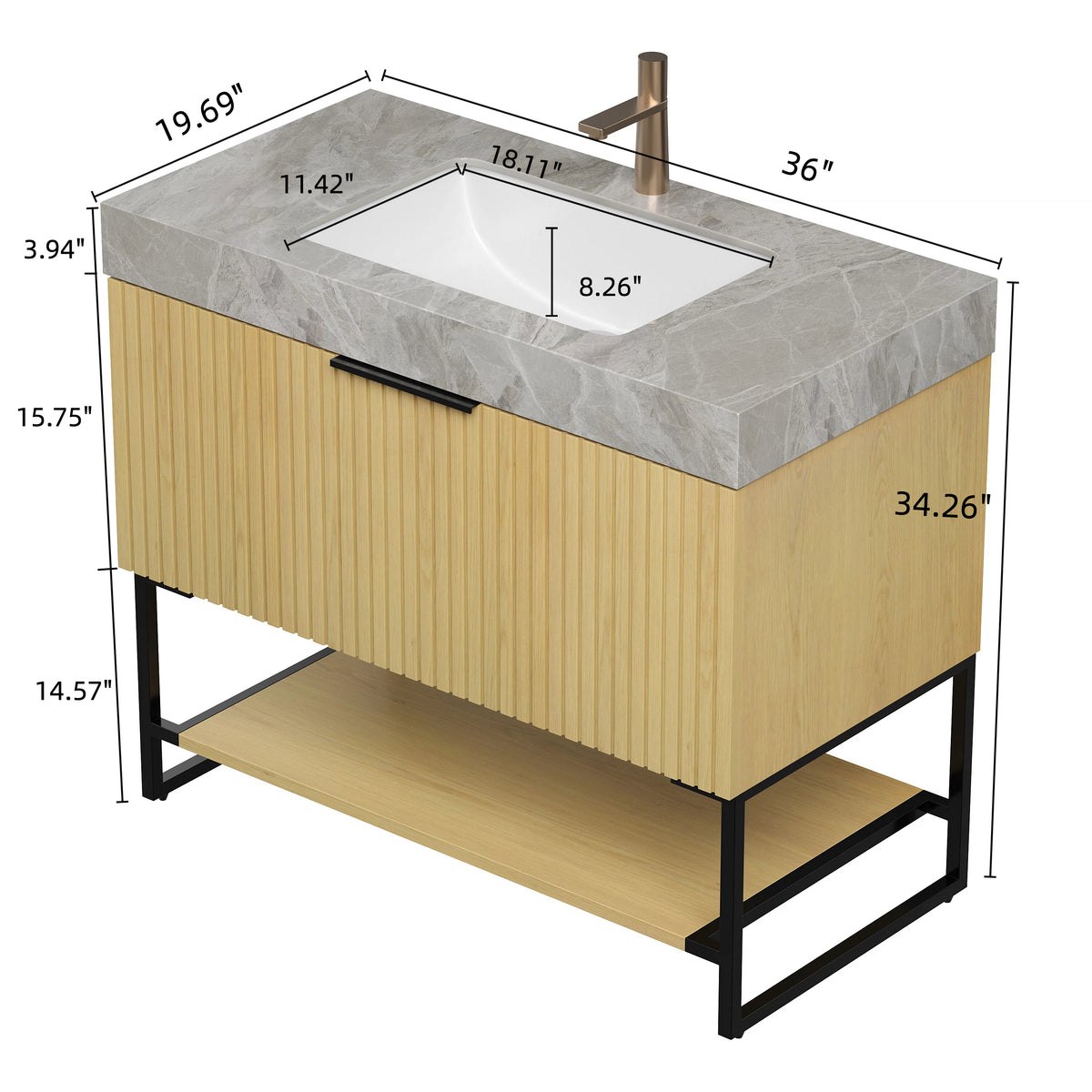 YOLAN 36" Bathroom Vanity & Sink