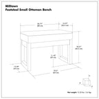 Milltown Footstool Small Ottoman Bench