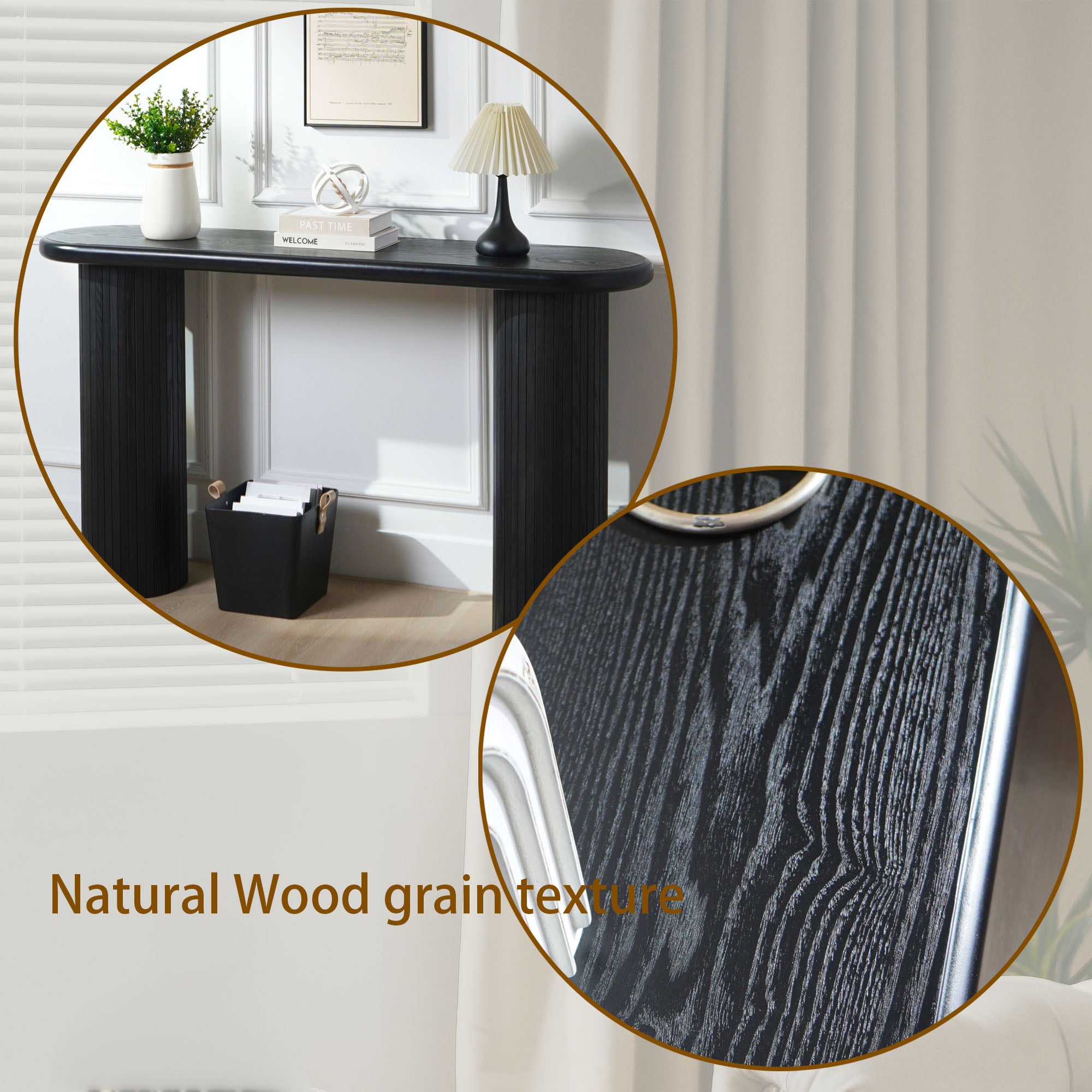 Wood Console Table, Modern