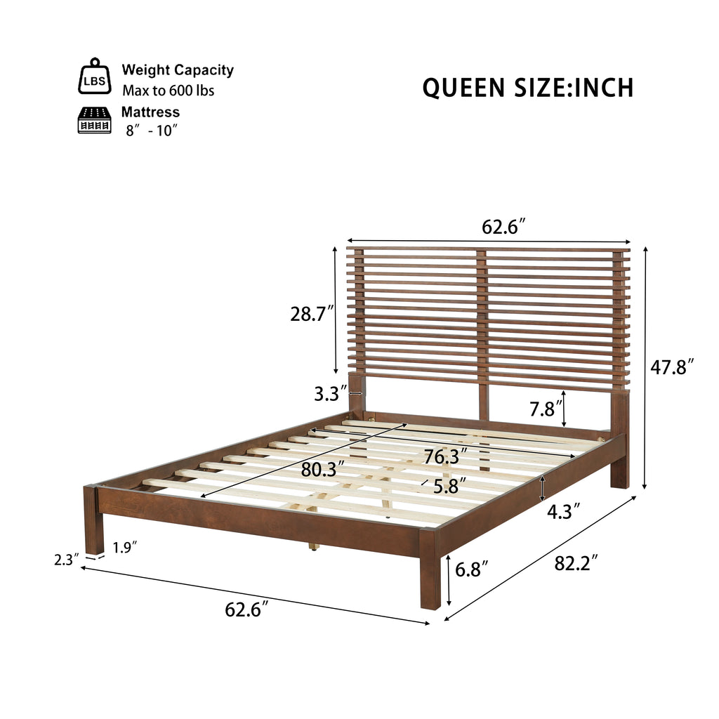 Premium Solid Wood Queen Size Platform Bed Frame