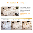 Curved Boneless Sofa, Compression Modular 110'' Sectional