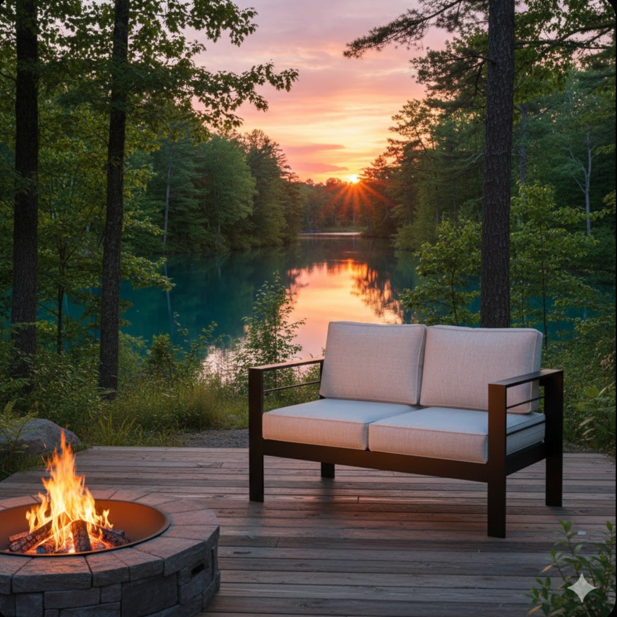 50" All-Weather Aluminum Patio Loveseat