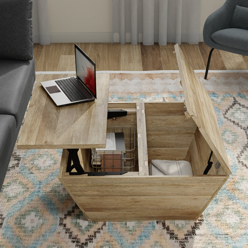 Abba 36 Inch Square Lift Top Coffee Table