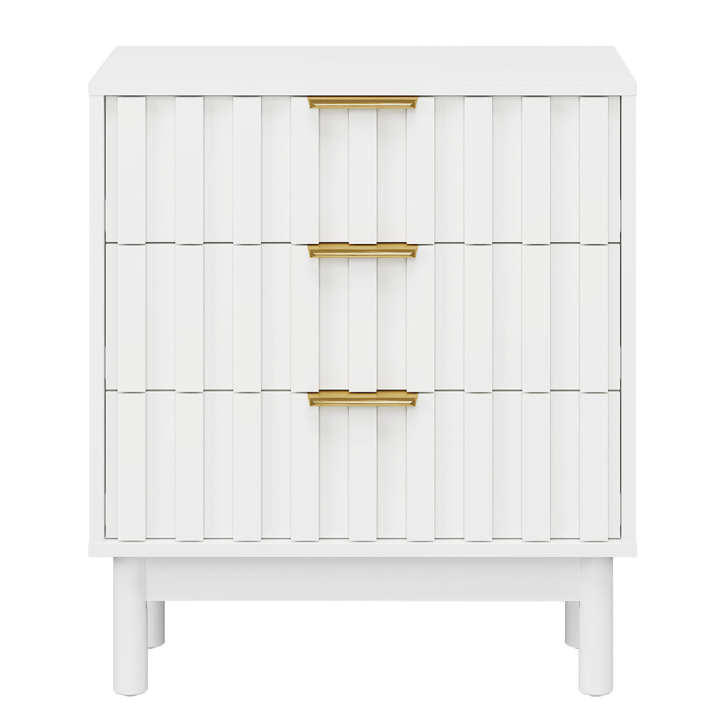 3 Drawer Dresser with Fluted Panel Design
