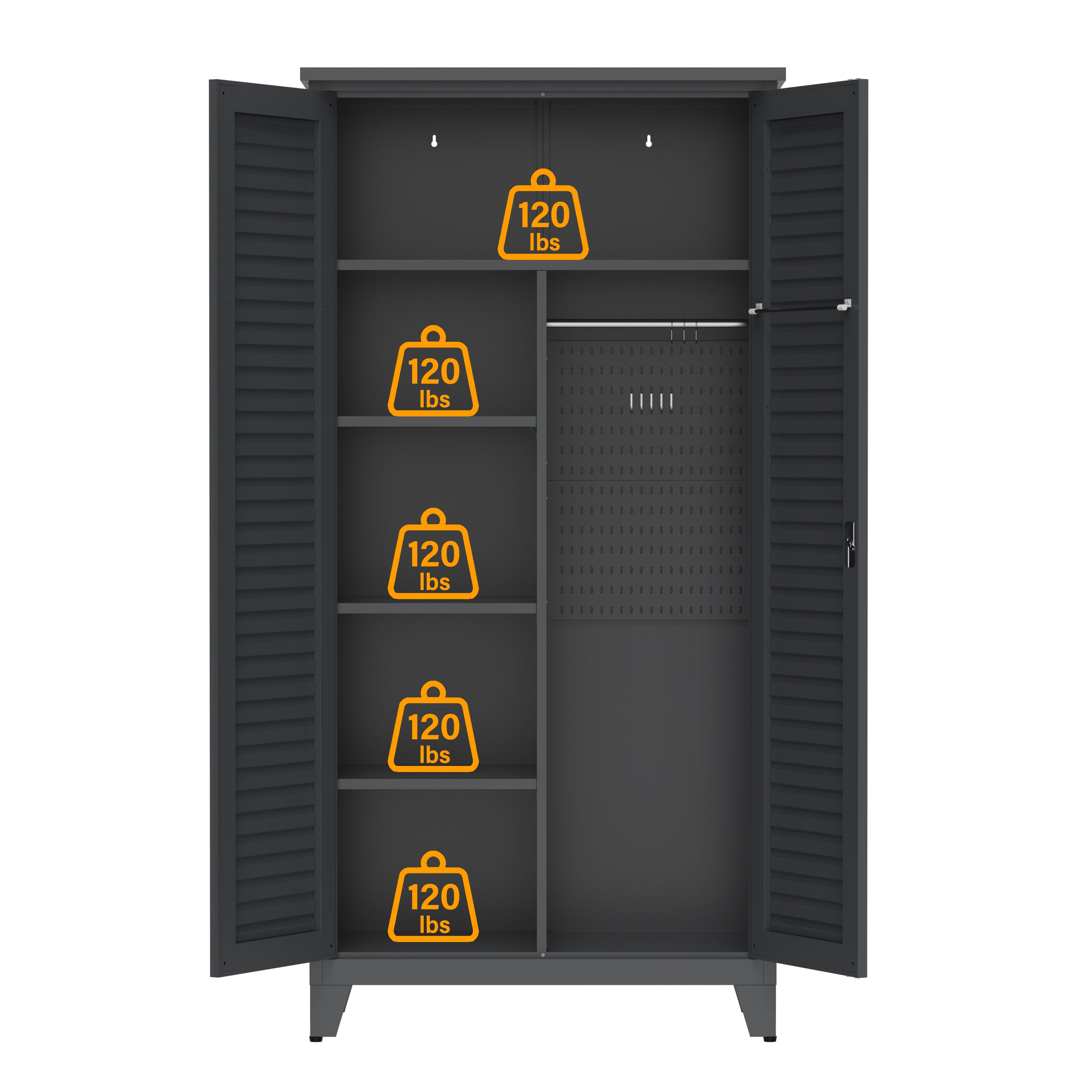 73" Tall Metal Tool Storage Cabinet