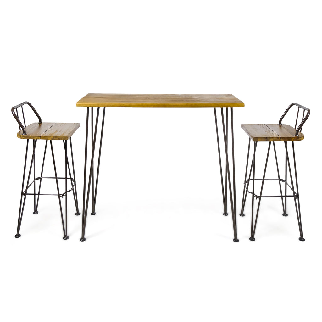Denali Industrial Wood And Metal Bar Set