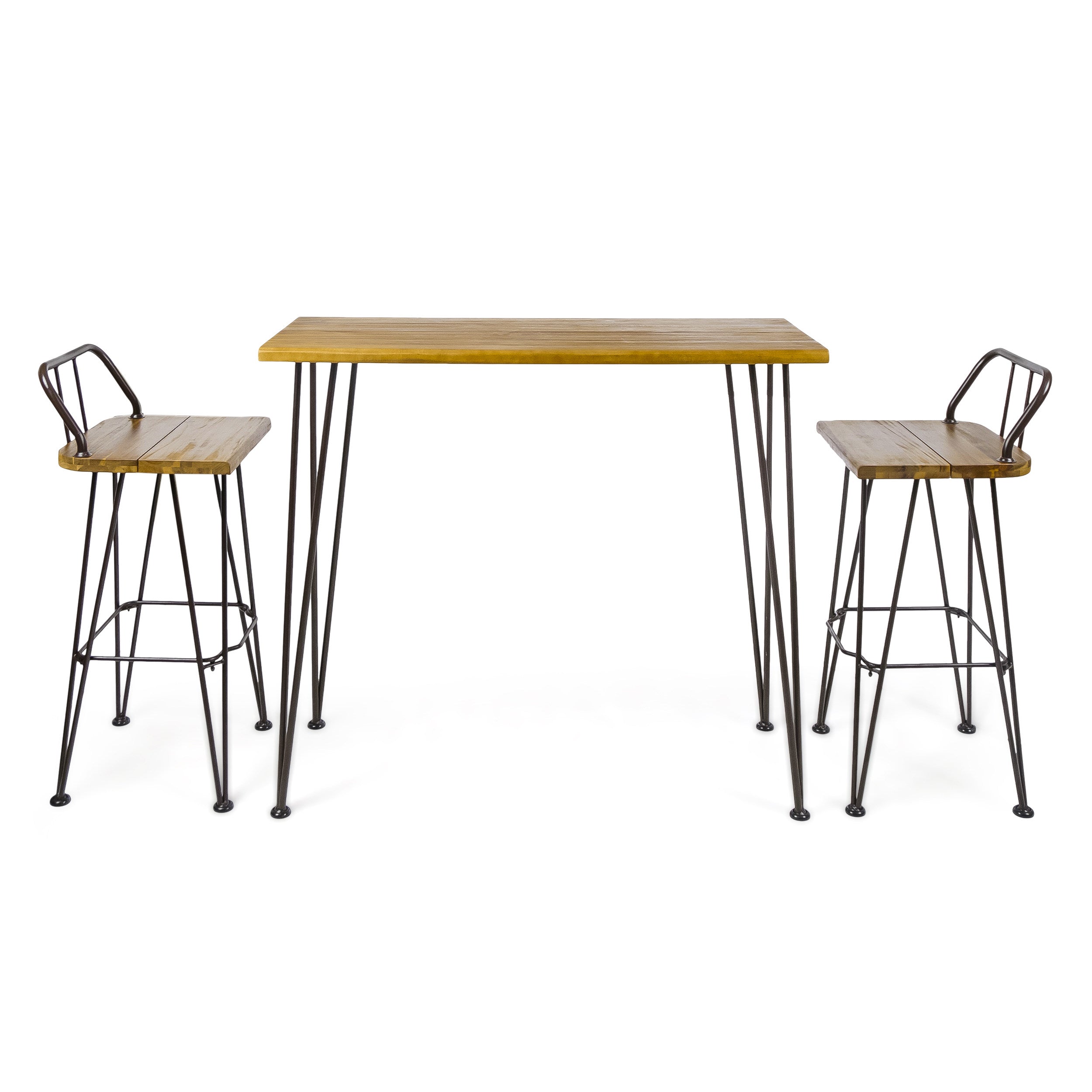 Denali Industrial Wood And Metal Bar Set