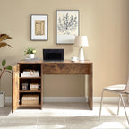 Home Office Desk with Distressed Wood Finish