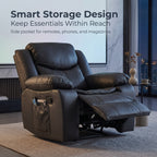 Grey Air Leather Recliner Chair With Vibration And Heating