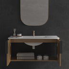 36 Inch Wall-Mounted Bathroom Vanity with 3D Fluted Panel