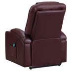Macklin Wine Upholstered Power Lift Massage Recliner