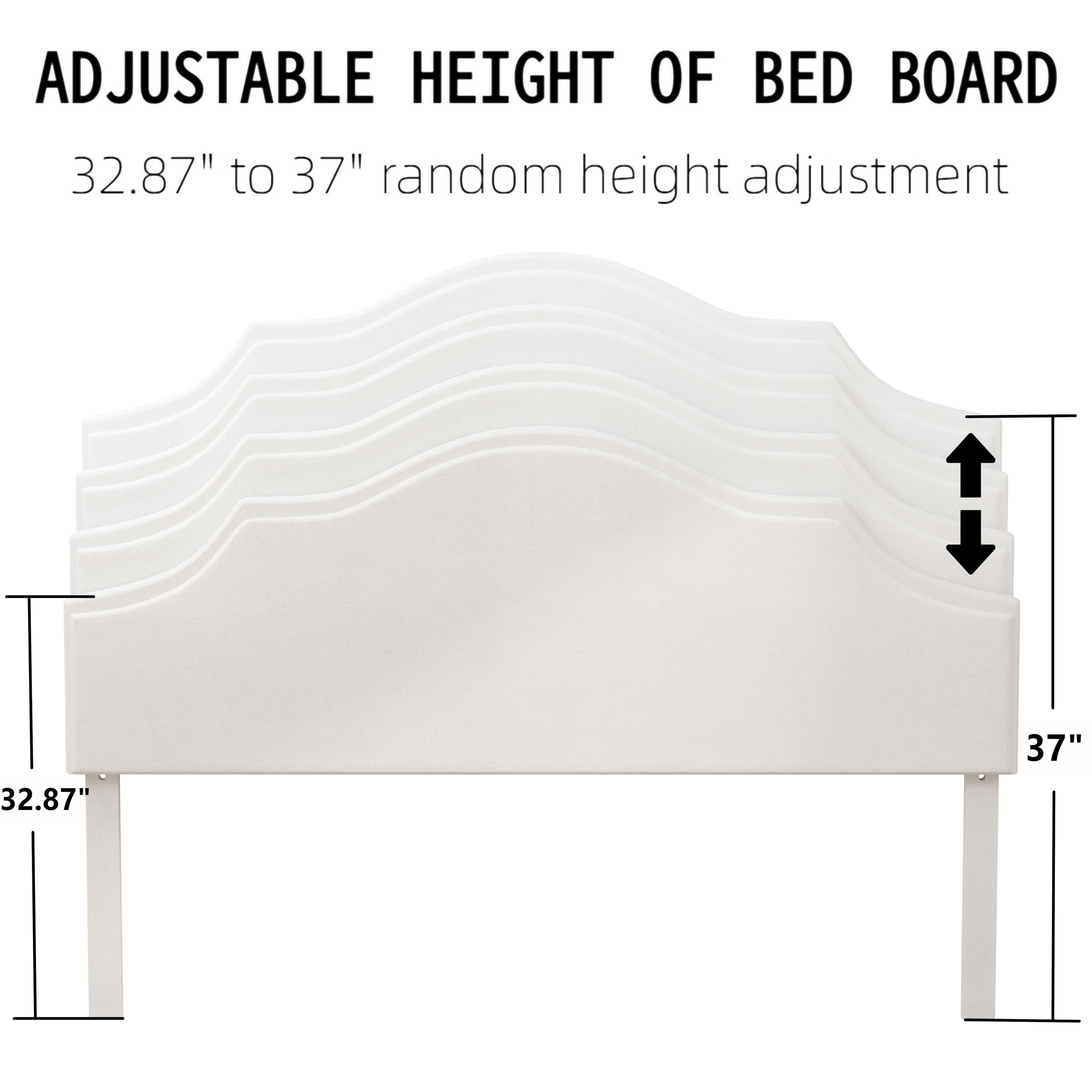 King Size Bed Frame with Adjustable Headboard