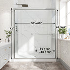 55"-60" W x 72" H Matte Shower Doors