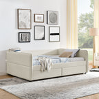 Daybed with Trundle Upholstered Tufted Sofa Bed