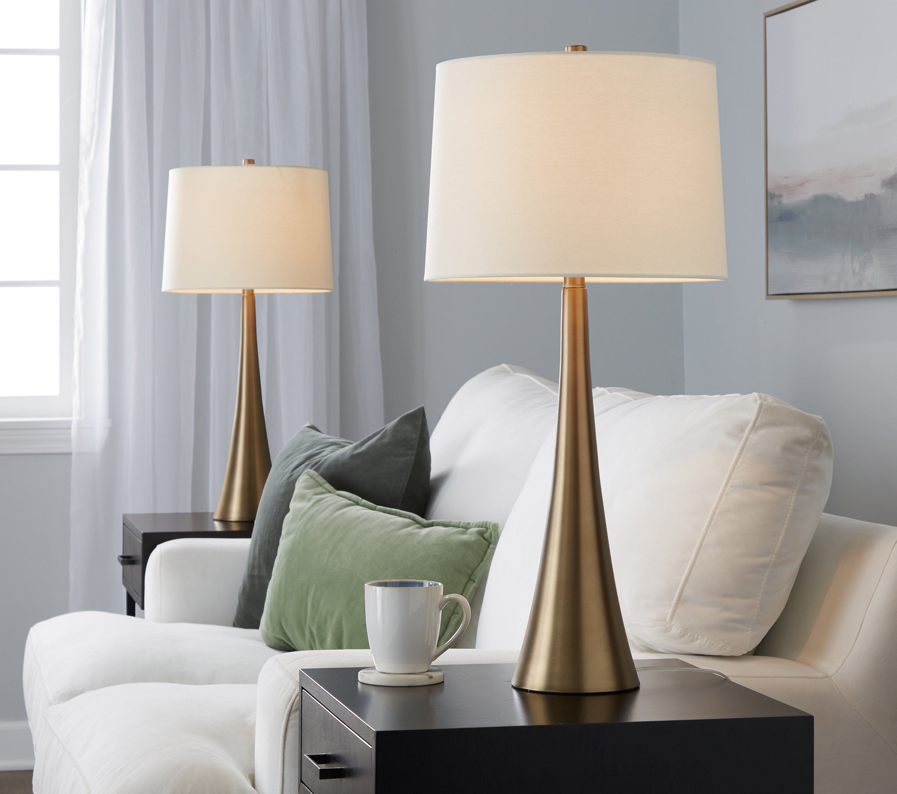 Diana 29" Contemporary Metal Table Lamp in Matte Golden Bronze