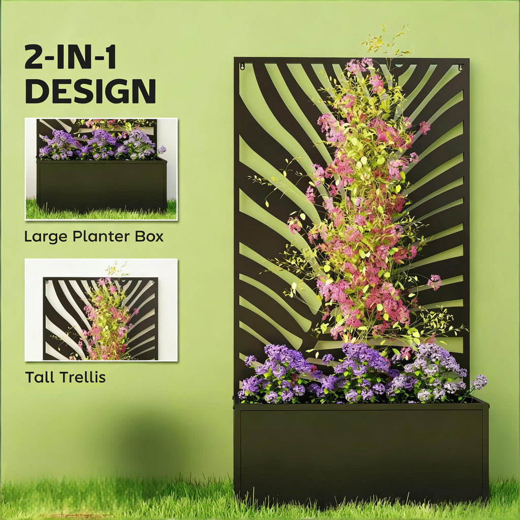 Freestanding Plant Bed with Trellis