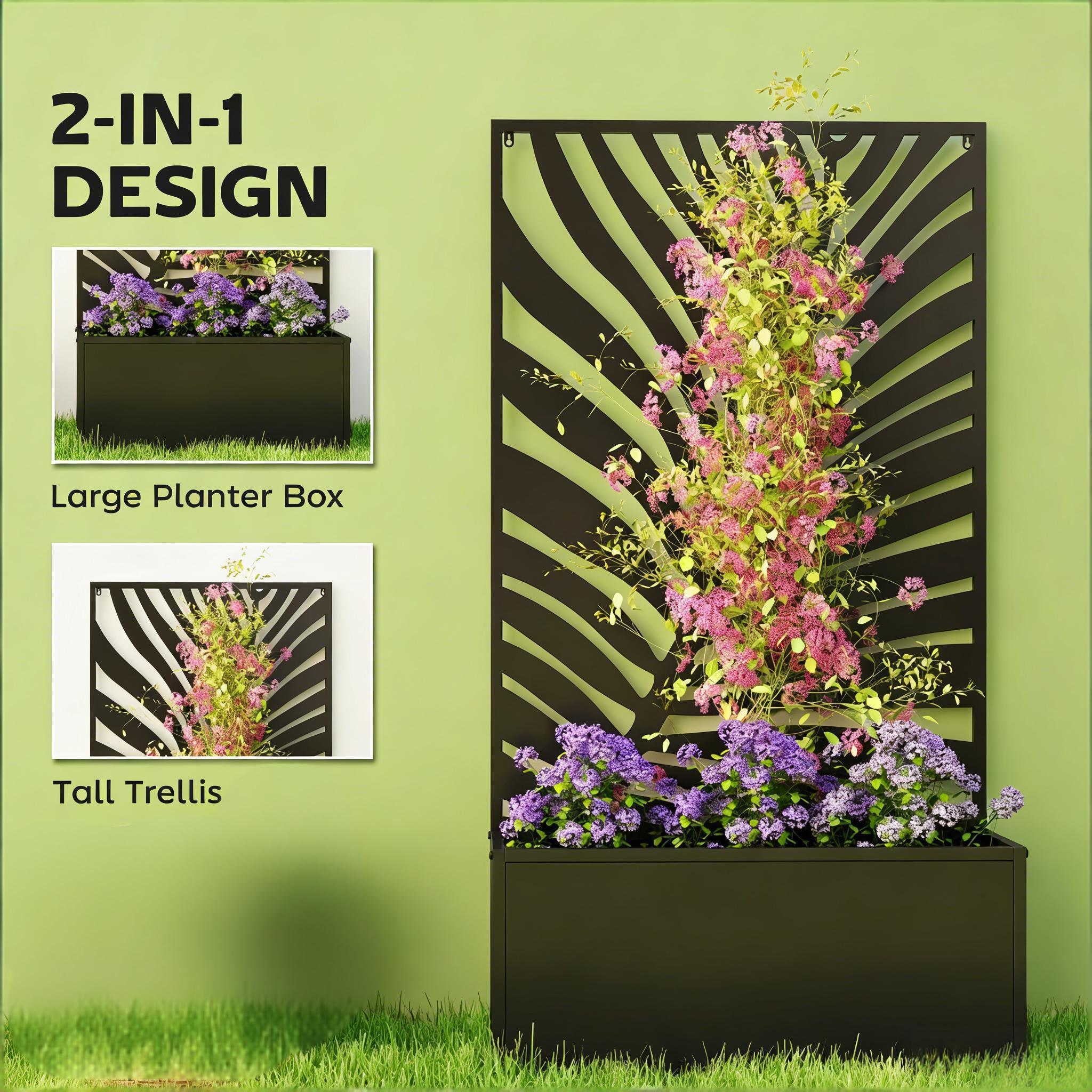 Freestanding Plant Bed with Trellis