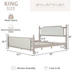 King Size Upholstered Platform Bed