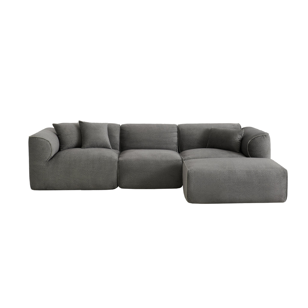 U_Style Luxury Living Room Double-Needle Cut Velvet Sofa