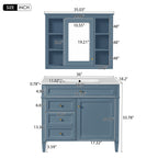 36" Bathroom Vanity with Medicine Cabinet