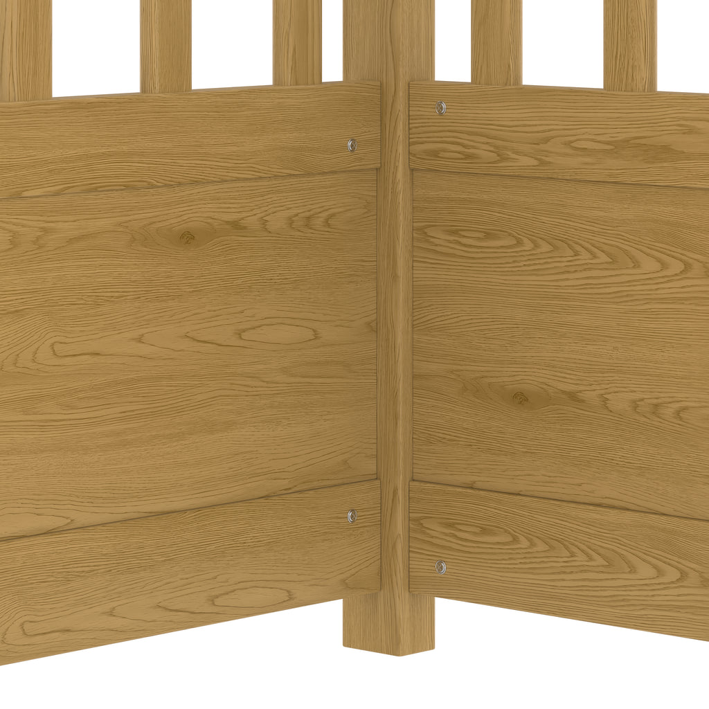 Full Size Canopy Bed Frame with Guardrails for Kids