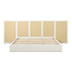 Capri Extended Headboard Cane Platform Bed, Antique